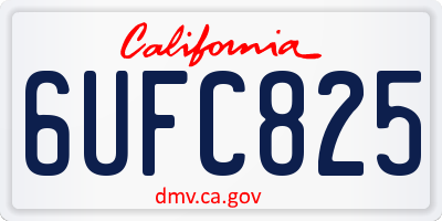 CA license plate 6UFC825
