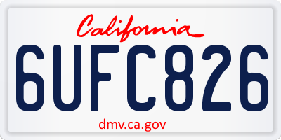 CA license plate 6UFC826
