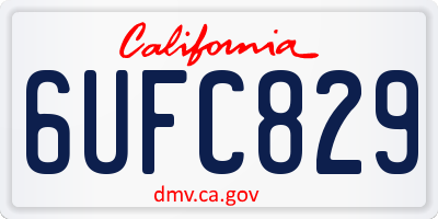 CA license plate 6UFC829