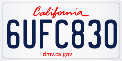CA license plate 6UFC830