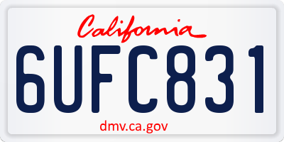 CA license plate 6UFC831