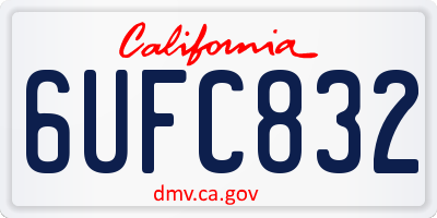 CA license plate 6UFC832