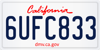 CA license plate 6UFC833