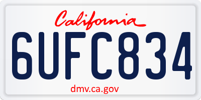 CA license plate 6UFC834