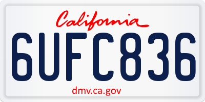 CA license plate 6UFC836