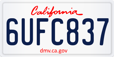 CA license plate 6UFC837