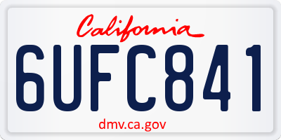CA license plate 6UFC841