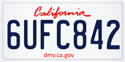 CA license plate 6UFC842