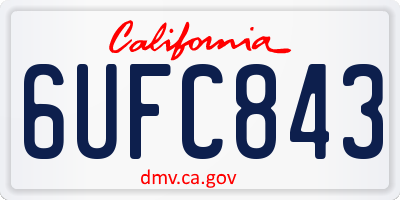 CA license plate 6UFC843