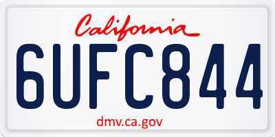 CA license plate 6UFC844