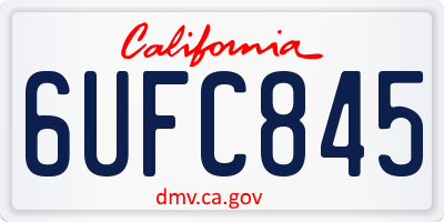 CA license plate 6UFC845