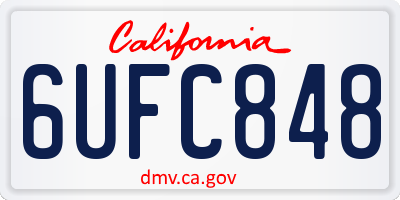 CA license plate 6UFC848