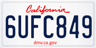 CA license plate 6UFC849