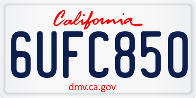 CA license plate 6UFC850