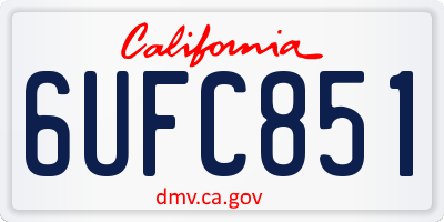 CA license plate 6UFC851