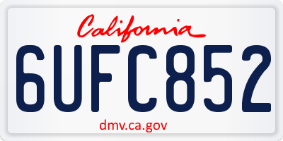 CA license plate 6UFC852