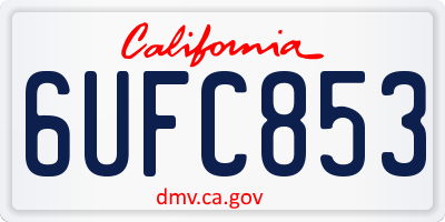 CA license plate 6UFC853