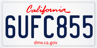 CA license plate 6UFC855