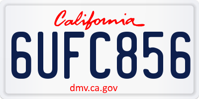 CA license plate 6UFC856