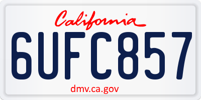 CA license plate 6UFC857