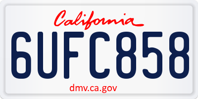 CA license plate 6UFC858