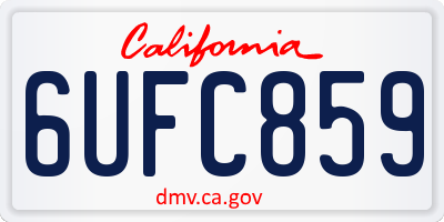 CA license plate 6UFC859