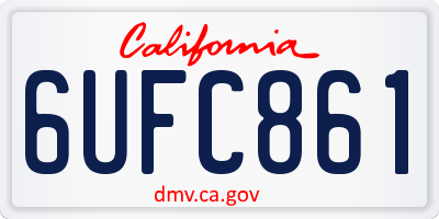 CA license plate 6UFC861