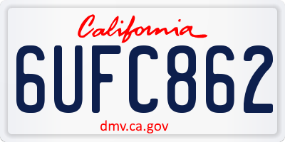 CA license plate 6UFC862
