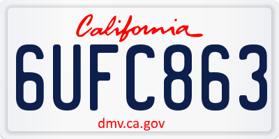 CA license plate 6UFC863