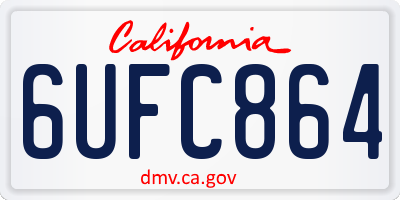 CA license plate 6UFC864