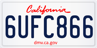 CA license plate 6UFC866