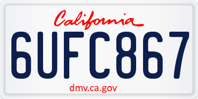 CA license plate 6UFC867