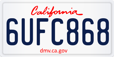 CA license plate 6UFC868