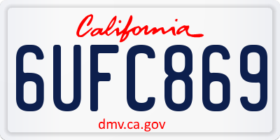 CA license plate 6UFC869
