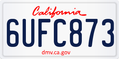 CA license plate 6UFC873