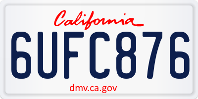 CA license plate 6UFC876