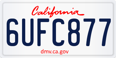 CA license plate 6UFC877