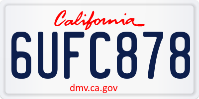 CA license plate 6UFC878