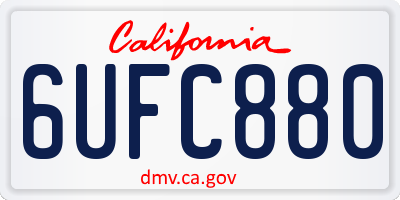 CA license plate 6UFC880