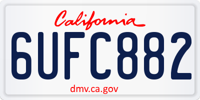 CA license plate 6UFC882