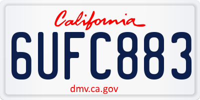 CA license plate 6UFC883