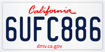 CA license plate 6UFC886