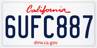 CA license plate 6UFC887