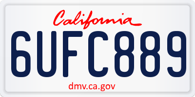 CA license plate 6UFC889