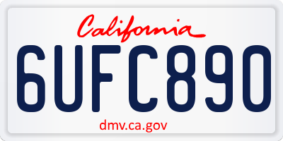 CA license plate 6UFC890