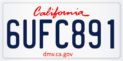 CA license plate 6UFC891