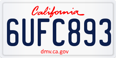CA license plate 6UFC893