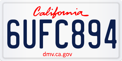 CA license plate 6UFC894
