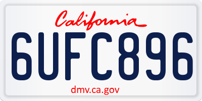 CA license plate 6UFC896