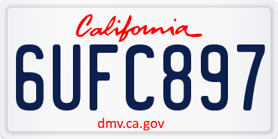 CA license plate 6UFC897